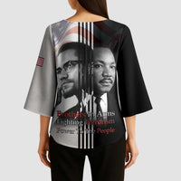 Martin Luther King And Malcolm X Kimono Sleeve Blouse Two Minds One Movement - Wonder Print Shop