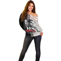 Martin Luther King And Malcolm X Off Shoulder Sweater Two Minds One Movement - Wonder Print Shop