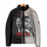 Martin Luther King And Malcolm X Padded Jacket Two Minds One Movement - Wonder Print Shop