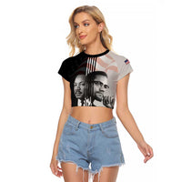 Martin Luther King And Malcolm X Raglan Cropped T Shirt Two Minds One Movement - Wonder Print Shop