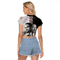 Martin Luther King And Malcolm X Raglan Cropped T Shirt Two Minds One Movement - Wonder Print Shop