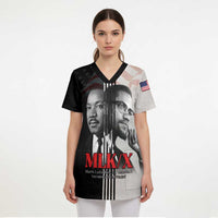 Martin Luther King And Malcolm X Scrub Top Two Minds One Movement - Wonder Print Shop
