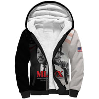 Martin Luther King And Malcolm X Sherpa Hoodie Two Minds One Movement - Wonder Print Shop