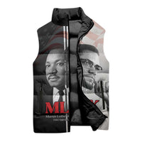 Martin Luther King And Malcolm X Sleeveless Puffer Jacket Two Minds One Movement - Wonder Print Shop