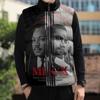 Martin Luther King And Malcolm X Sleeveless Puffer Jacket Two Minds One Movement - Wonder Print Shop