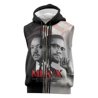 Martin Luther King And Malcolm X Sleeveless Zip Hoodie Two Minds One Movement - Wonder Print Shop