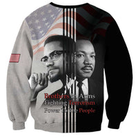 Martin Luther King And Malcolm X Sweatshirt Two Minds One Movement - Wonder Print Shop