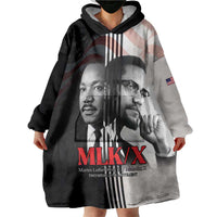 Martin Luther King And Malcolm X Wearable Blanket Hoodie Two Minds One Movement - Wonder Print Shop