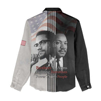 Martin Luther King And Malcolm X Women Casual Shirt Two Minds One Movement - Wonder Print Shop