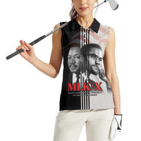 Martin Luther King And Malcolm X Women Sleeveless Polo Shirt Two Minds One Movement - Wonder Print Shop