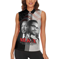 Martin Luther King And Malcolm X Women Sleeveless Polo Shirt Two Minds One Movement - Wonder Print Shop
