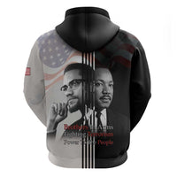 Martin Luther King And Malcolm X Zip Hoodie Two Minds One Movement - Wonder Print Shop