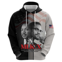 Martin Luther King And Malcolm X Zip Hoodie Two Minds One Movement - Wonder Print Shop