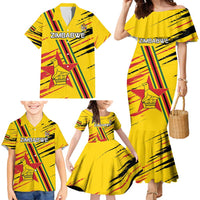 Custom Zimbabwe Football Family Matching Mermaid Dress and Hawaiian Shirt Go Warriors