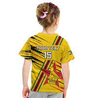 Custom Zimbabwe Football Kid T Shirt Go Warriors