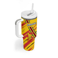 Custom Zimbabwe Football Tumbler With Handle Go Warriors