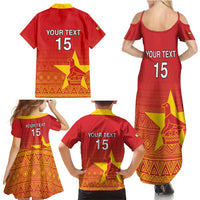 Custom Zimbabwe Cricket Family Matching Summer Maxi Dress and Hawaiian Shirt Go Chevrons