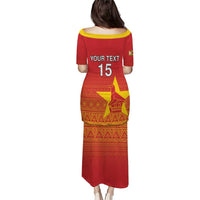 Custom Zimbabwe Cricket Puletasi Go Chevrons