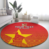 Custom Zimbabwe Cricket Round Carpet Go Chevrons