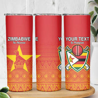Custom Zimbabwe Cricket Skinny Tumbler Go Chevrons