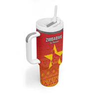 Custom Zimbabwe Cricket Tumbler With Handle Go Chevrons