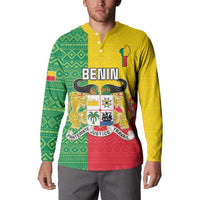 Personalised Benin Button Sweatshirt Coat Of Arms Flag Style