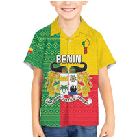 Personalised Benin Family Matching Mermaid Dress and Hawaiian Shirt Coat Of Arms Flag Style