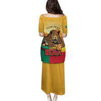 Personalised Benin Leopard Family Matching Puletasi and Hawaiian Shirt Stay True - Stay Wild