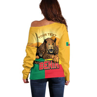 Personalised Benin Leopard Off Shoulder Sweater Stay True - Stay Wild