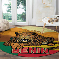 Personalised Benin Leopard Round Carpet Stay True - Stay Wild