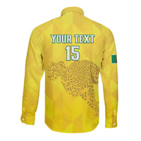 Custom Benin Football Long Sleeve Button Shirt Go Cheetahs