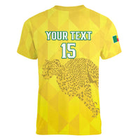 Custom Benin Football Women V-Neck T-Shirt Go Cheetahs