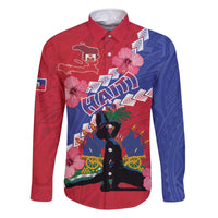 Haiti Family Matching Off The Shoulder Long Sleeve Dress and Hawaiian Shirt Neg Maron Polynesian