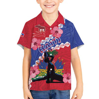 Haiti Family Matching Off Shoulder Short Dress and Hawaiian Shirt Neg Maron Polynesian