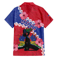 Haiti Family Matching Short Sleeve Bodycon Dress and Hawaiian Shirt Neg Maron Polynesian