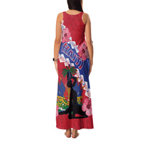 Haiti Family Matching Tank Maxi Dress and Hawaiian Shirt Neg Maron Polynesian