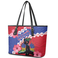 Haiti Leather Tote Bag Neg Maron Polynesian