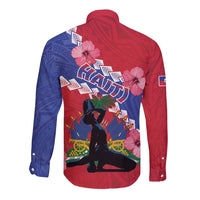 Haiti Long Sleeve Button Shirt Neg Maron Polynesian