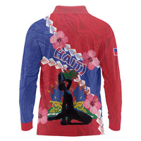 Haiti Long Sleeve Polo Shirt Neg Maron Polynesian