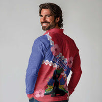 Haiti Long Sleeve Polo Shirt Neg Maron Polynesian