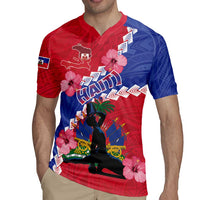 Haiti Rugby Jersey Neg Maron Polynesian