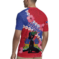 Haiti Rugby Jersey Neg Maron Polynesian