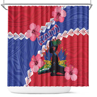 Haiti Shower Curtain Neg Maron Polynesian