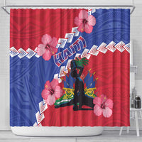 Haiti Shower Curtain Neg Maron Polynesian