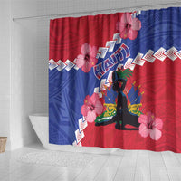 Haiti Shower Curtain Neg Maron Polynesian
