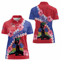 Haiti Women Polo Shirt Neg Maron Polynesian
