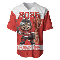 Custom Canada Ice Hockey Baseball Jersey Beaver Mascot With Champions Trophy