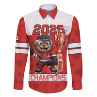 Custom Canada Ice Hockey Family Matching Tank Maxi Dress and Hawaiian Shirt Beaver Mascot With Champions Trophy