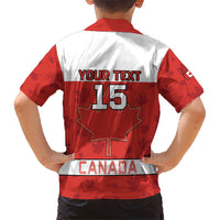 Custom Canada Ice Hockey Kid Hawaiian Shirt Beaver Mascot With Champions Trophy