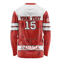 Custom Canada Ice Hockey Long Sleeve Shirt Beaver Mascot With Champions Trophy